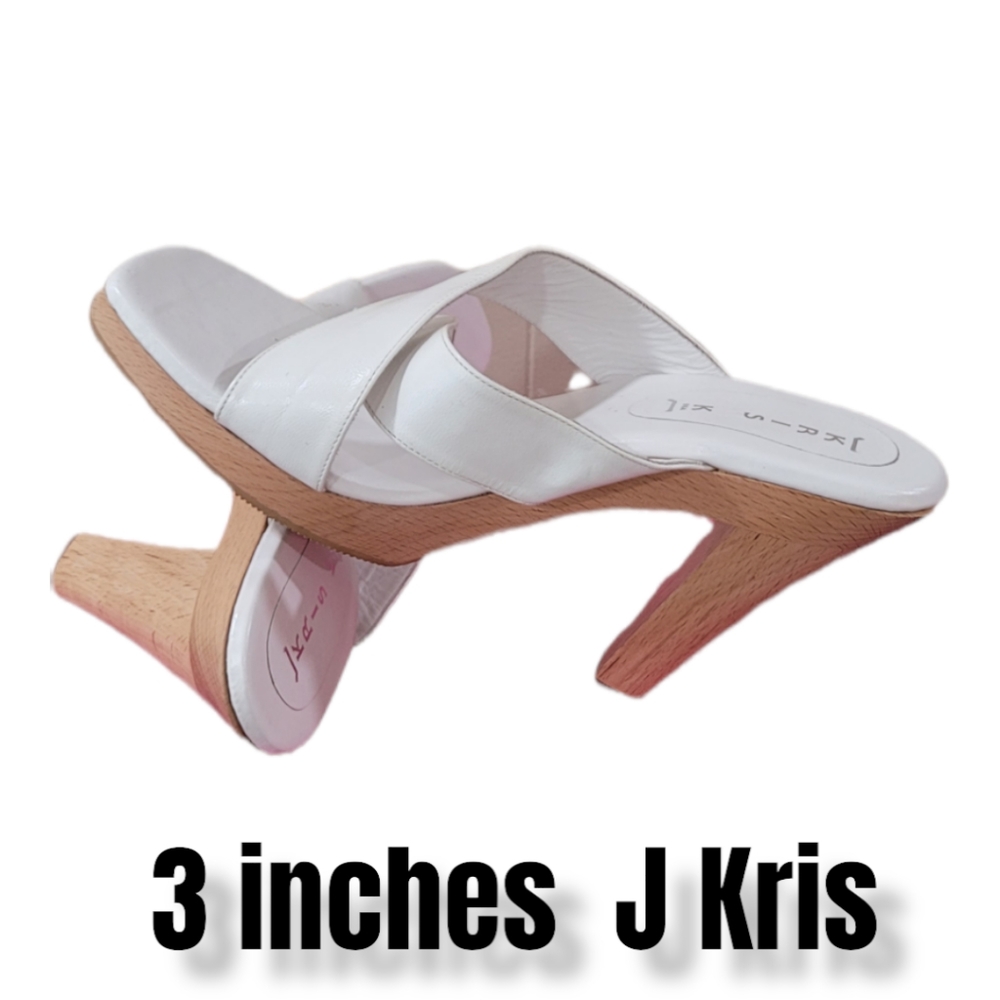 WHITE MULE/HEELS CRISS CROSSED S9